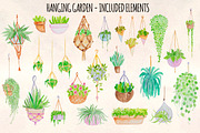 26 Hanging Plants Garden Watercolor, a Seasonal Illustration by Violet LeBeaux (Thumbnail 2 of 3)