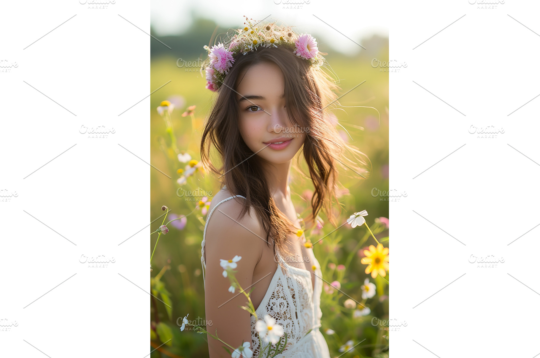 Young asian female in floral crown, a Person Photo by Lermont51