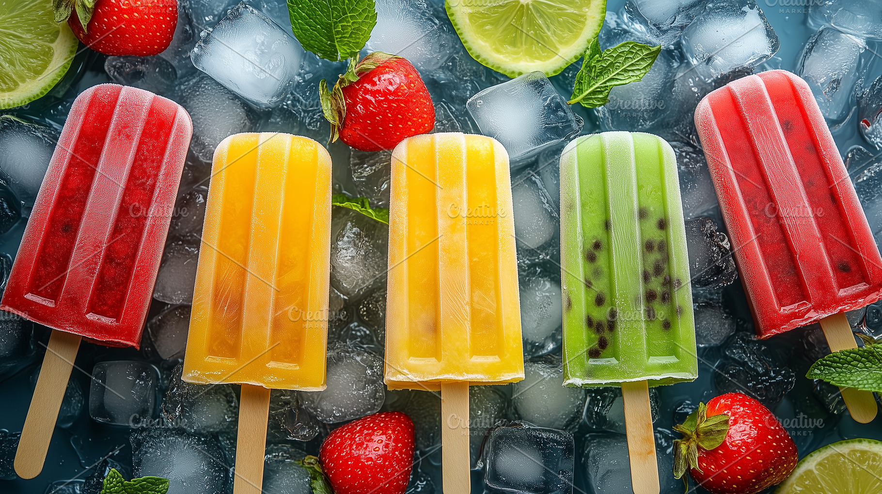 Colorful summer fruit popsicles, a Food & Drink Photo by MistyDay