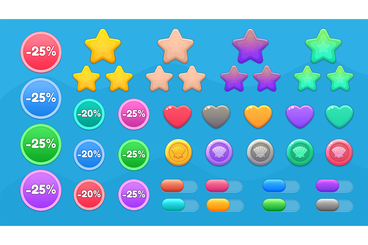 Casual GUI Mobile game UI pack, an Icon by KartInnka (Photo 3 of 24)