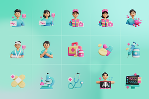 3D Medical Icons