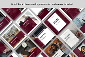 Burgundy CANVA Instagram Templates