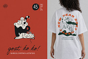 Christmas Goat Doodle Illustrations, a Seasonal Illustration by happpydesign (Thumbnail 6 of 9)