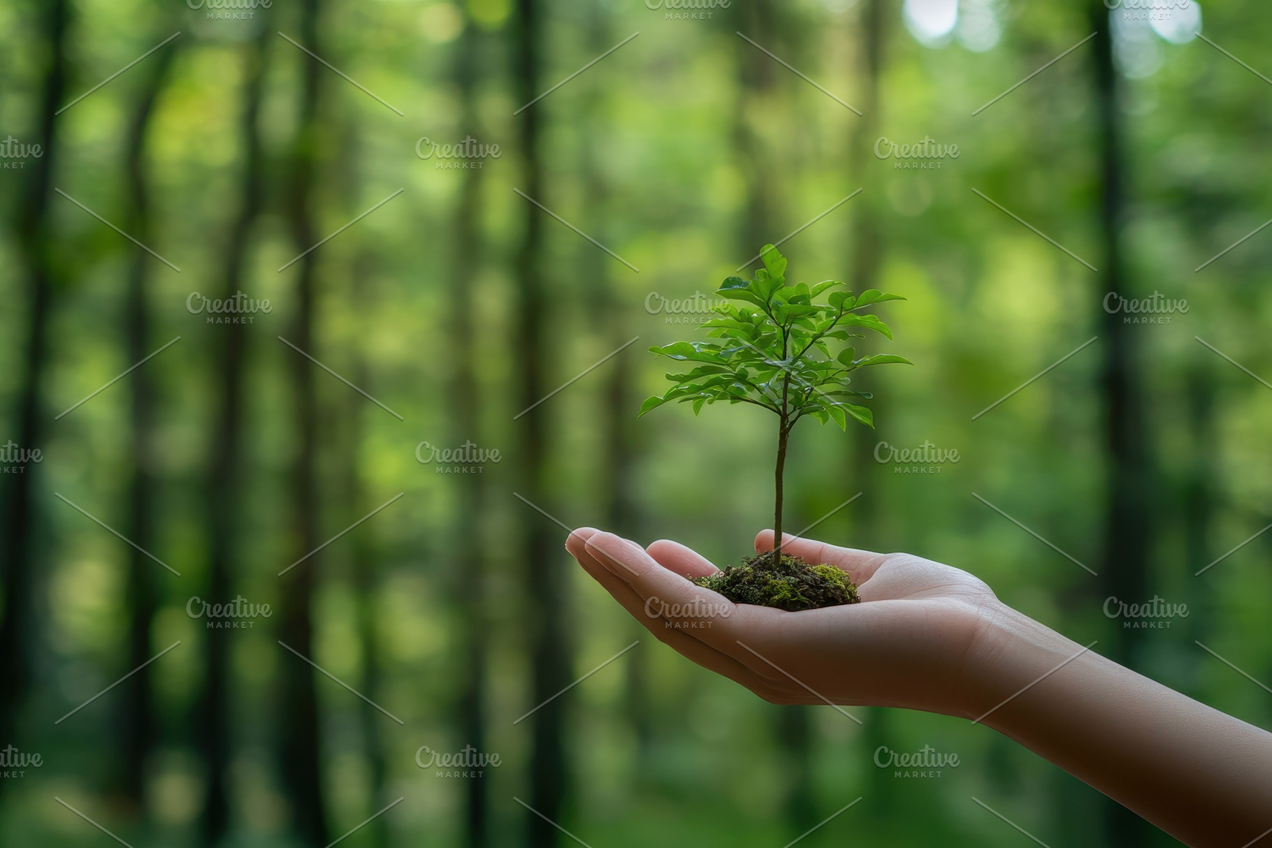 Holding a small tree in hand surroun, a Photo by Iftikhar Alam