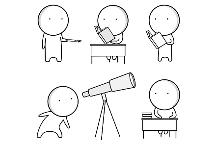 Education icons, Student icons,, an Outline Icon by JK comics