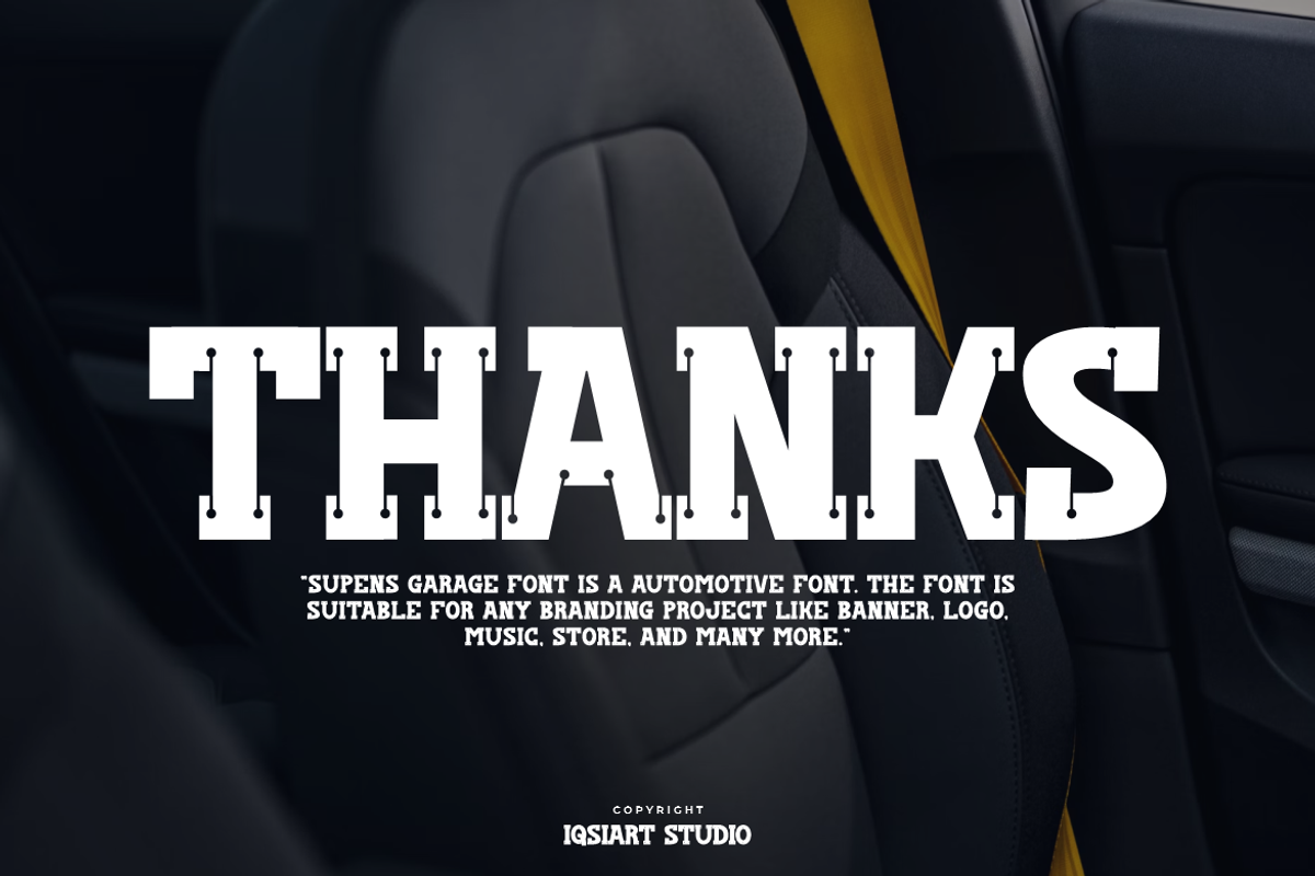 Supens Garage - Automotive Font, a Slab Serif Font by Iqsiart Studio (Photo 6 of 7)