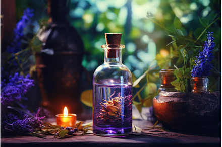 Creating lavender potion with, a Nature Photo by Ylivdesign