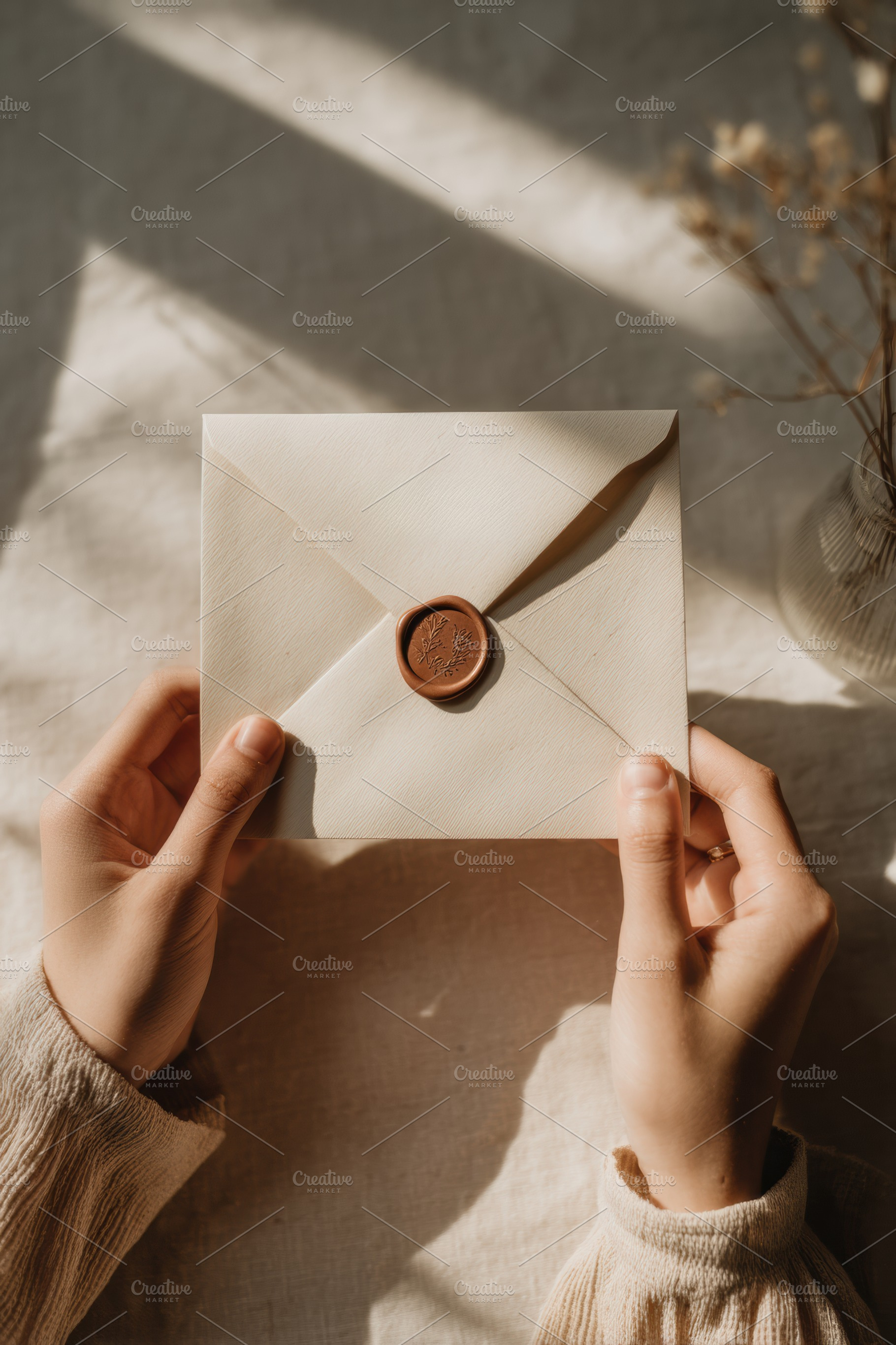 Girl closing envelope with wax seal, a Person Photo by Virgo Studio