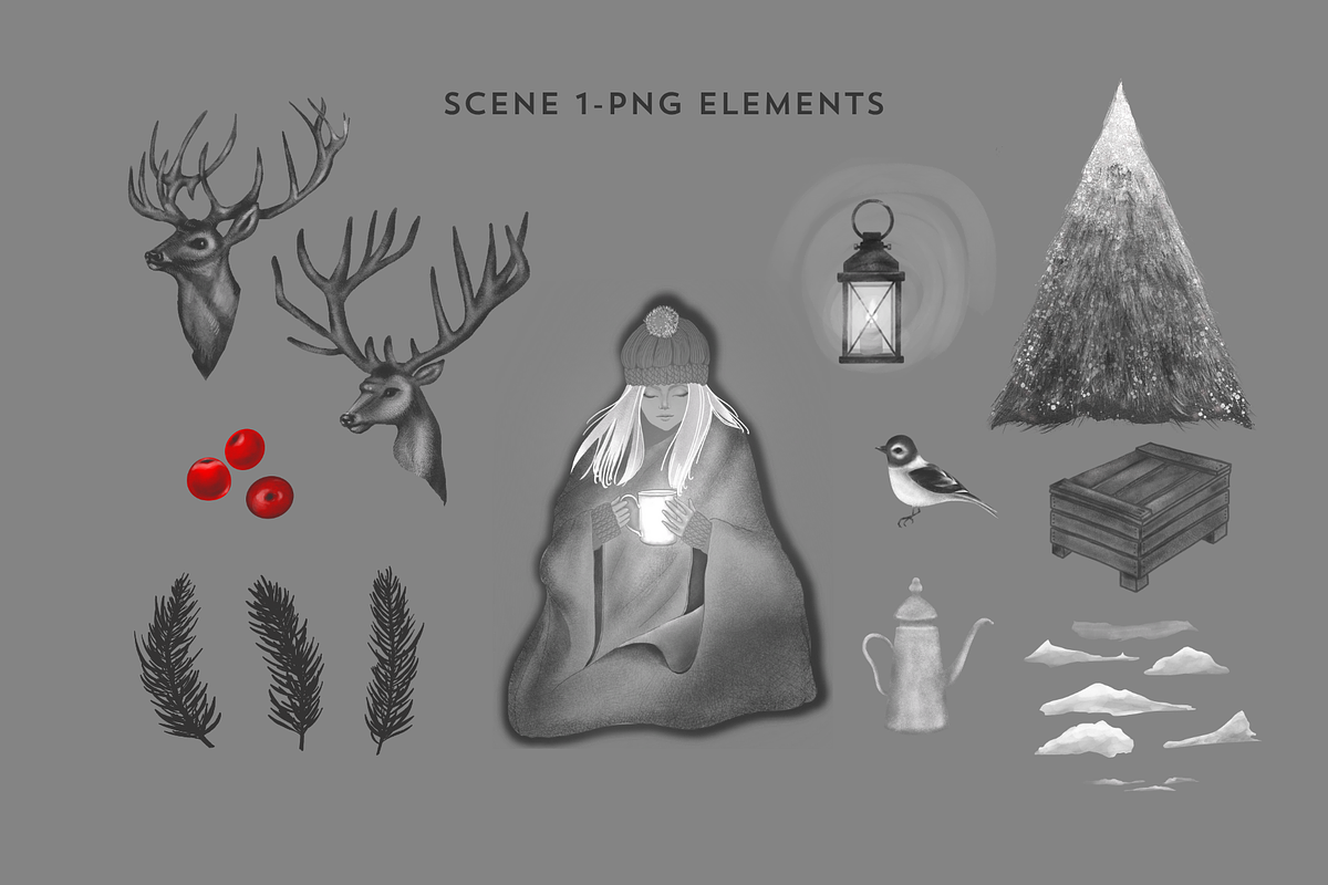 Winter Tales Collection, a Seasonal Illustration by StudioLapis (Photo 6 of 10)