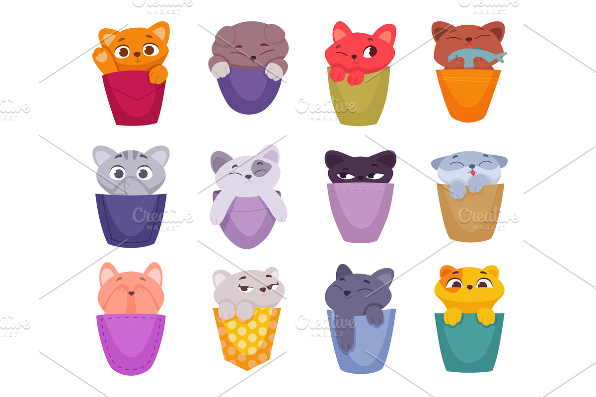 Kittens. Pockets of clothes with, an Animal Illustration by Onyx