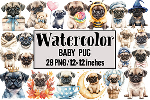 Baby Pug, an Illustration by Design Market