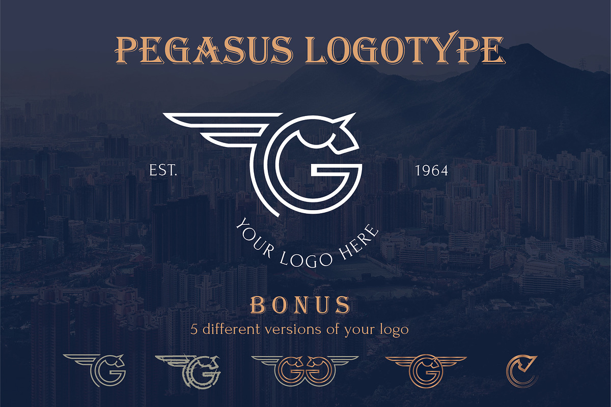 G Pegasus Logotype + BONUS, a Branding & Logo Template by Alexandra De Angelis (Photo 1 of 10)