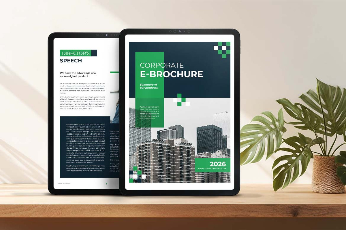 Green Corporate Ebook Template, a Brochure Template by UICreative (Photo 2 of 4)
