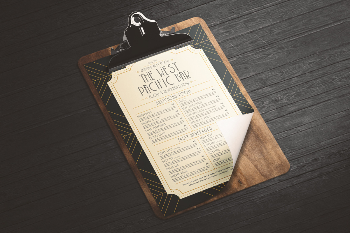 Art Deco Menu, a Flyer Template by The Good Store (Photo 3 of 6)