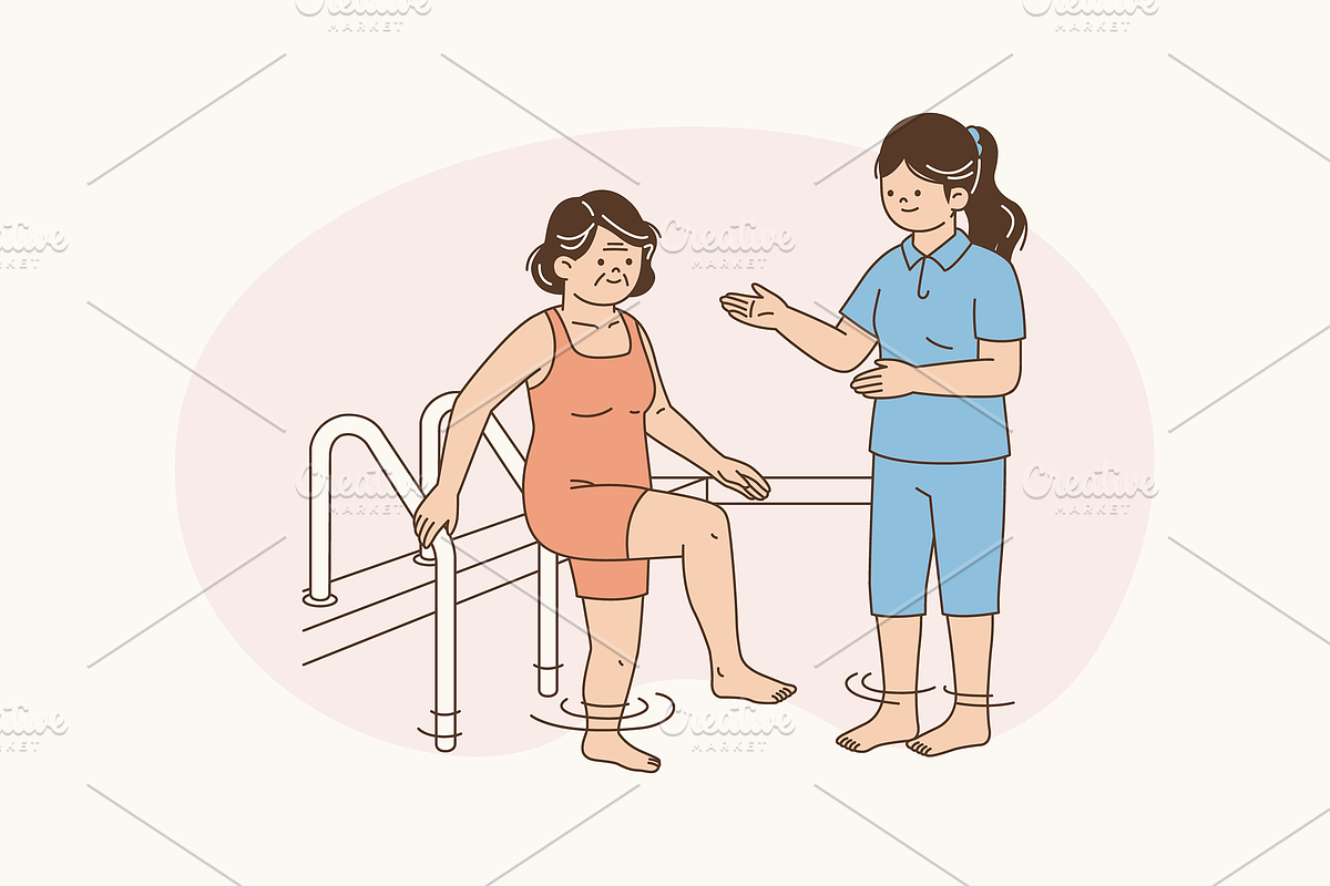 Guided Senior Rehab Illustration, an Object Graphic by Jump Studio (Photo 3 of 12)