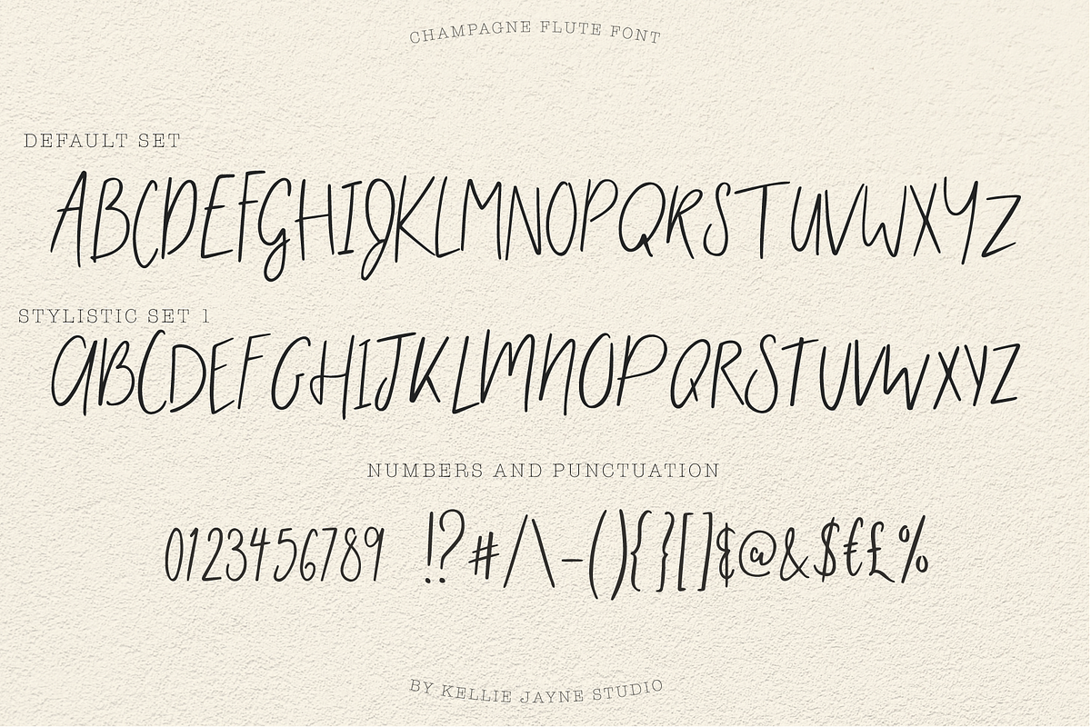Champagne Flute Calligraphy Font, a Script Font by Kellie Jayne Studio (Photo 8 of 10)