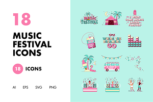 18 Music Festival Icons