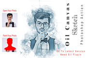 Oil Canvas Sketch Photoshop Action, an Action Add-On by Studio Retouch (Thumbnail 1 of 11)