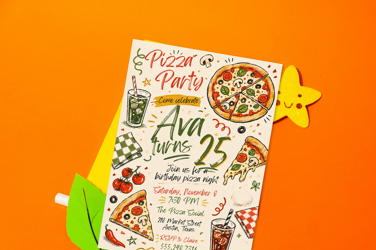 Hand Drawn Adult Birthday Invite, an Invitation Template by heynomi (Photo 11 of 20)