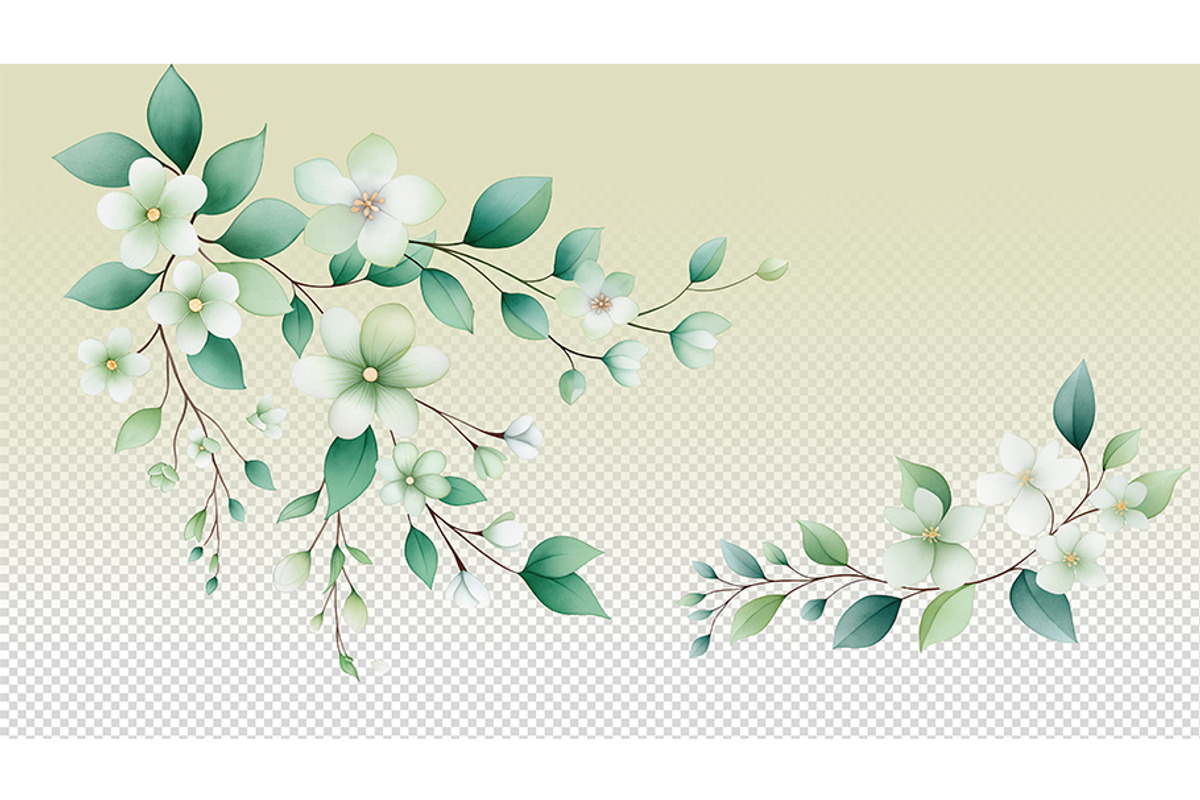 Floral Watercolor Clipart, a Decorative Illustration by BazziBa♥ (Photo 2 of 12)