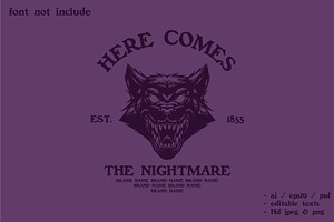 fierce wolf head silhouette, a Branding & Logo Template by Judsart