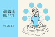 girl in the lotus pose, a Healthcare Illustration by adi katz (Thumbnail 1 of 3)
