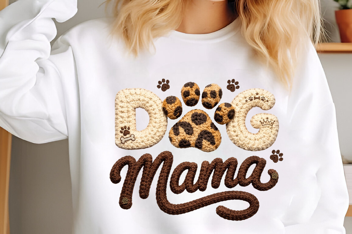 Dog Mama Paw Knitted PNG Design, an Illustration by designcity5 (Photo 2 of 4)