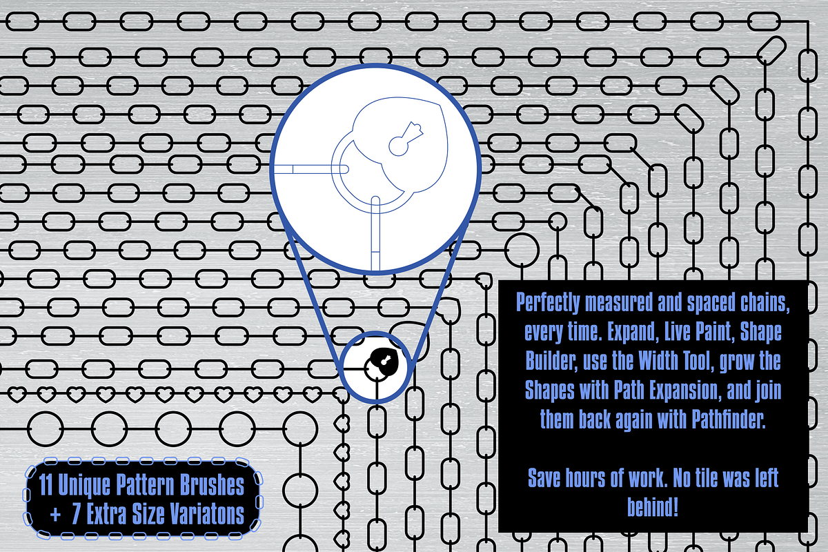 Illustrator Chain Pattern Brushes 01 preview 2