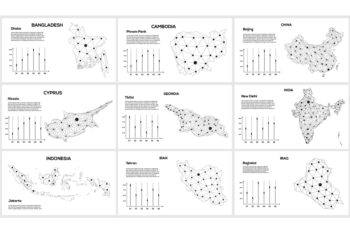 Maps line Presentation Template preview 7