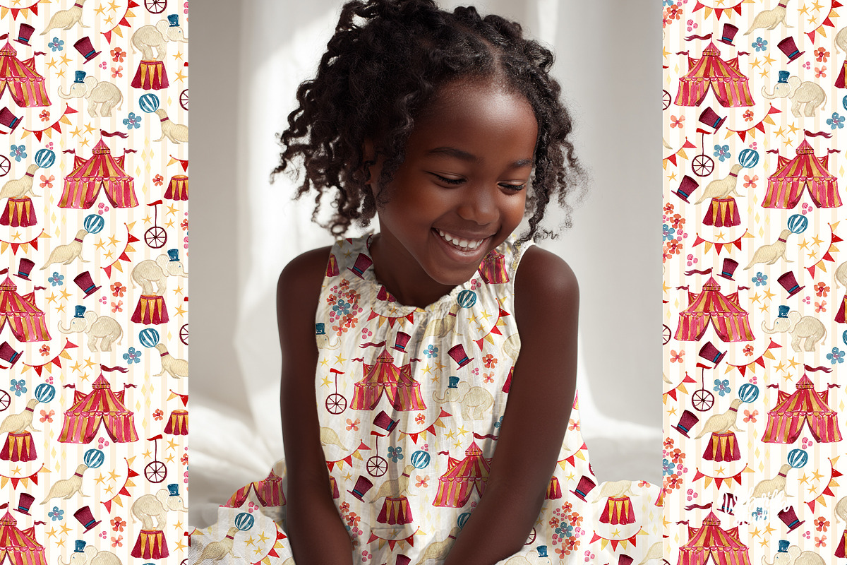 Vintage Circus Patterns, a Pattern Graphic by Webvilla Studio
