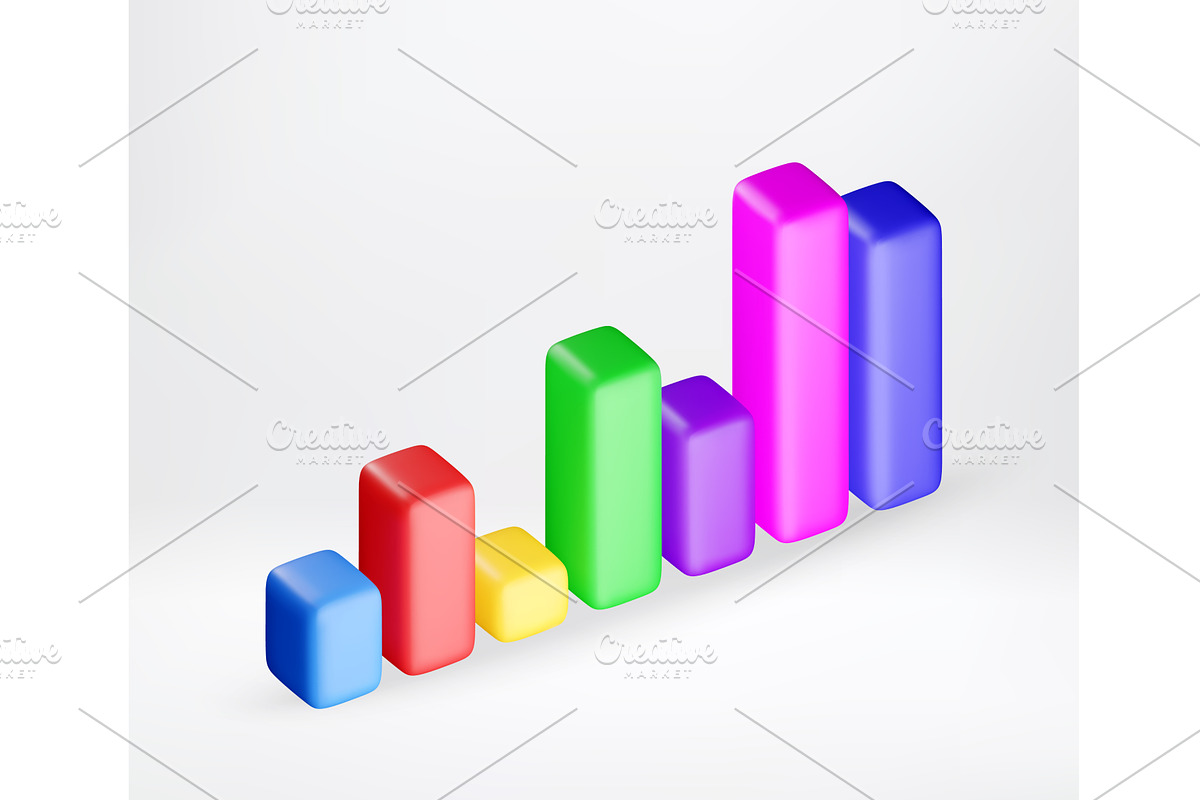 3d Colorful bar chart showing growth, a Finance Illustration by Abscent