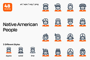 Native American People Icon Set, a Duotone Icon by Eklip Studio (Thumbnail 1 of 4)
