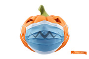 Pumpkins in surgical masks, vectors, an Icon by Allevinatis Studio (Thumbnail 2 of 3)