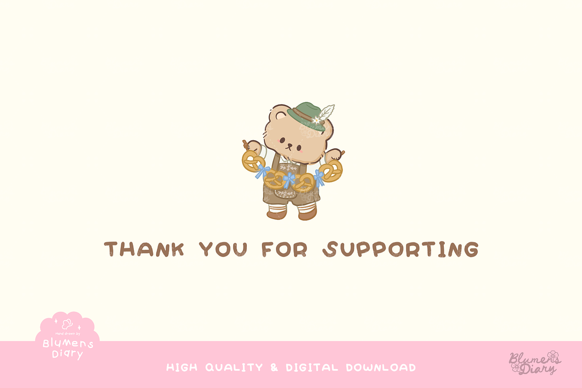 Bear Bavarian Biergarten Clipart, an Animal Illustration by Blumensdiary (Photo 6 of 6)