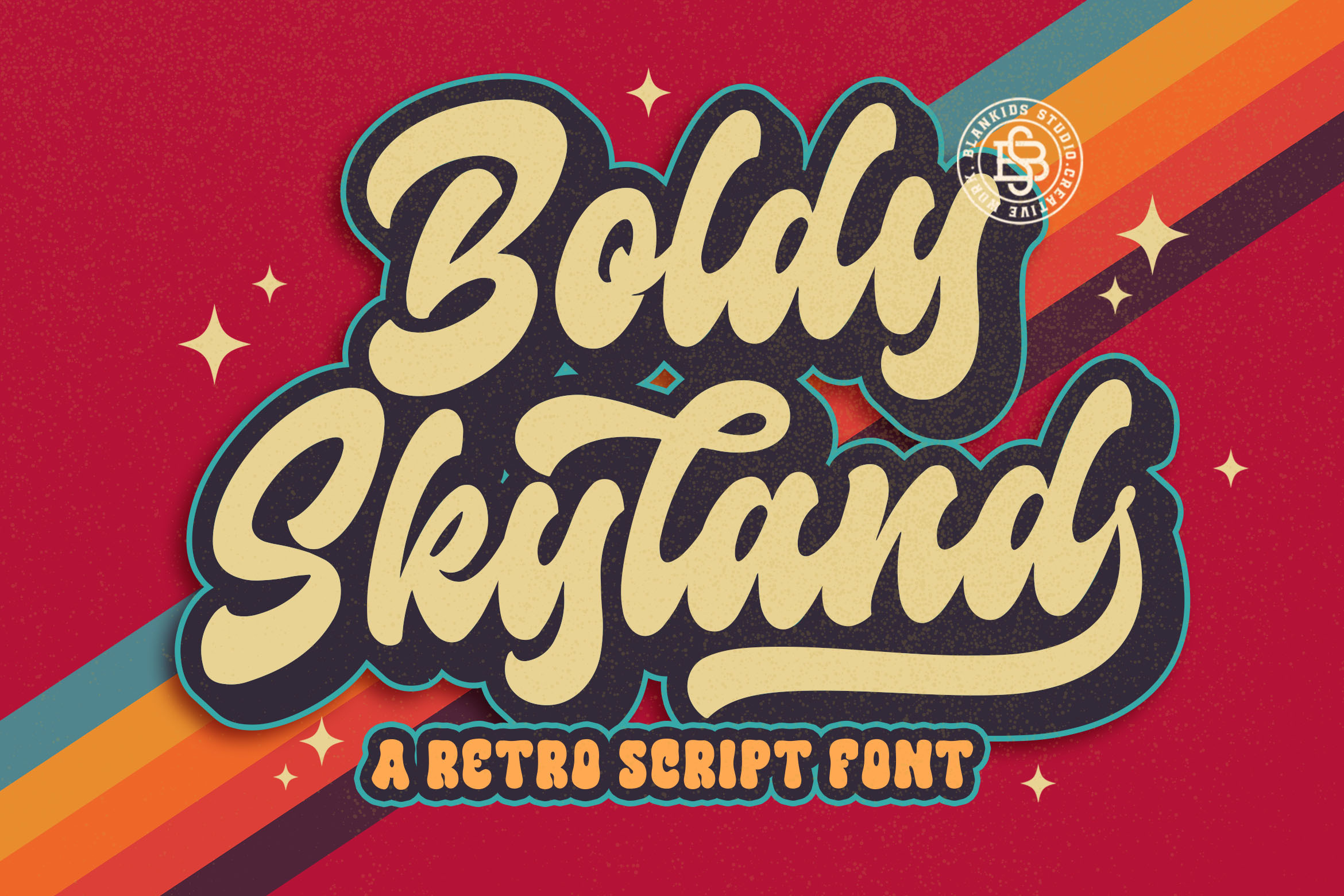 Boldy Skyline a Retro Script Font | Script Fonts ~ Creative Market