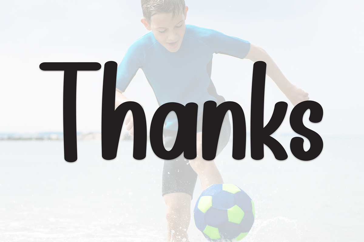 Beach Football | Script Font, a Handwritten Font by Scratchones (Photo 8 of 8)