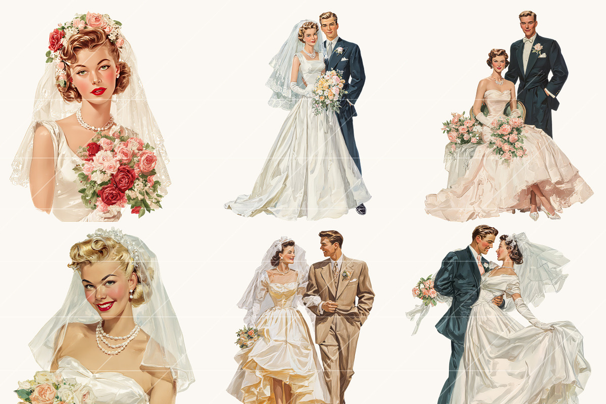 Vintage Wedding Bride and Grooms, a Person Illustration by Design Scotch (Photo 2 of 9)