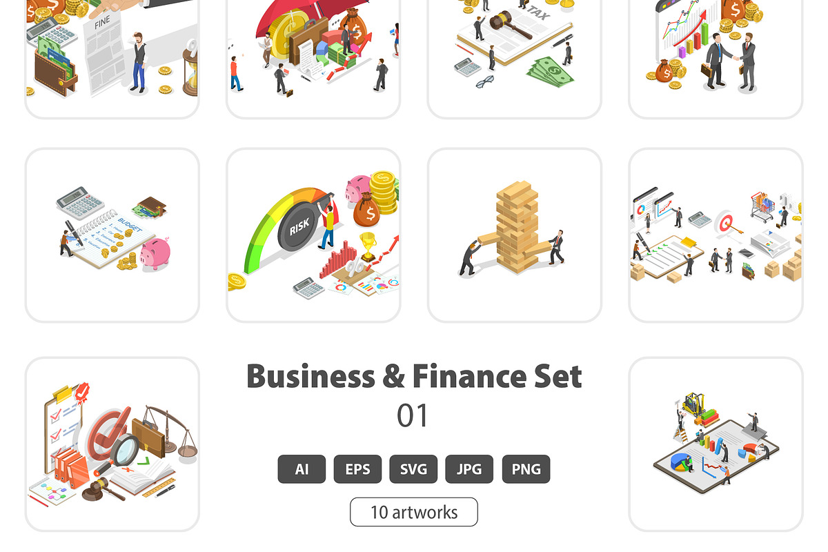 Business & Finance Set 01, a Finance Illustration by AndriiStore (Photo 1 of 10)