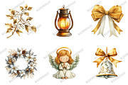 White & Gold Christmas Clipart, an Illustration by designcity5 (Thumbnail 2 of 5)