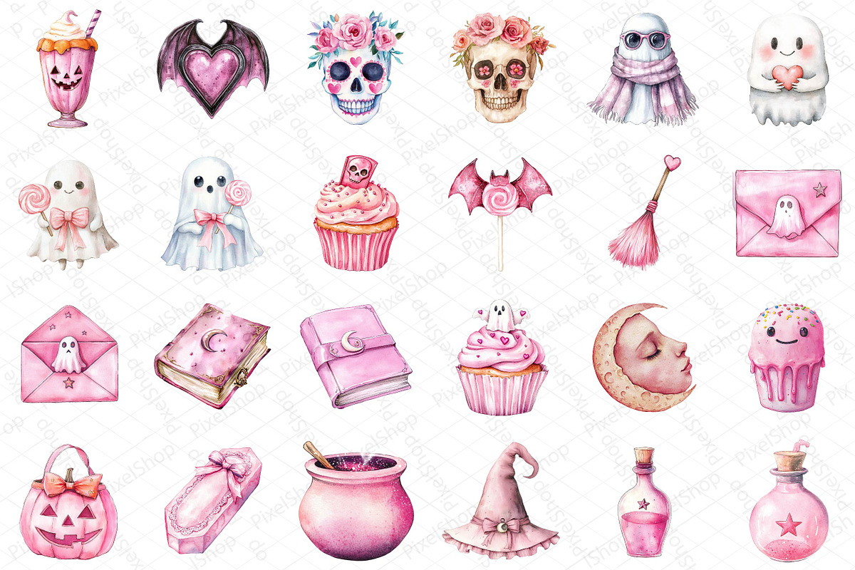 Pastel Pink Halloween Png Clipart, an Illustration by DreamPrint404 (Photo 5 of 5)