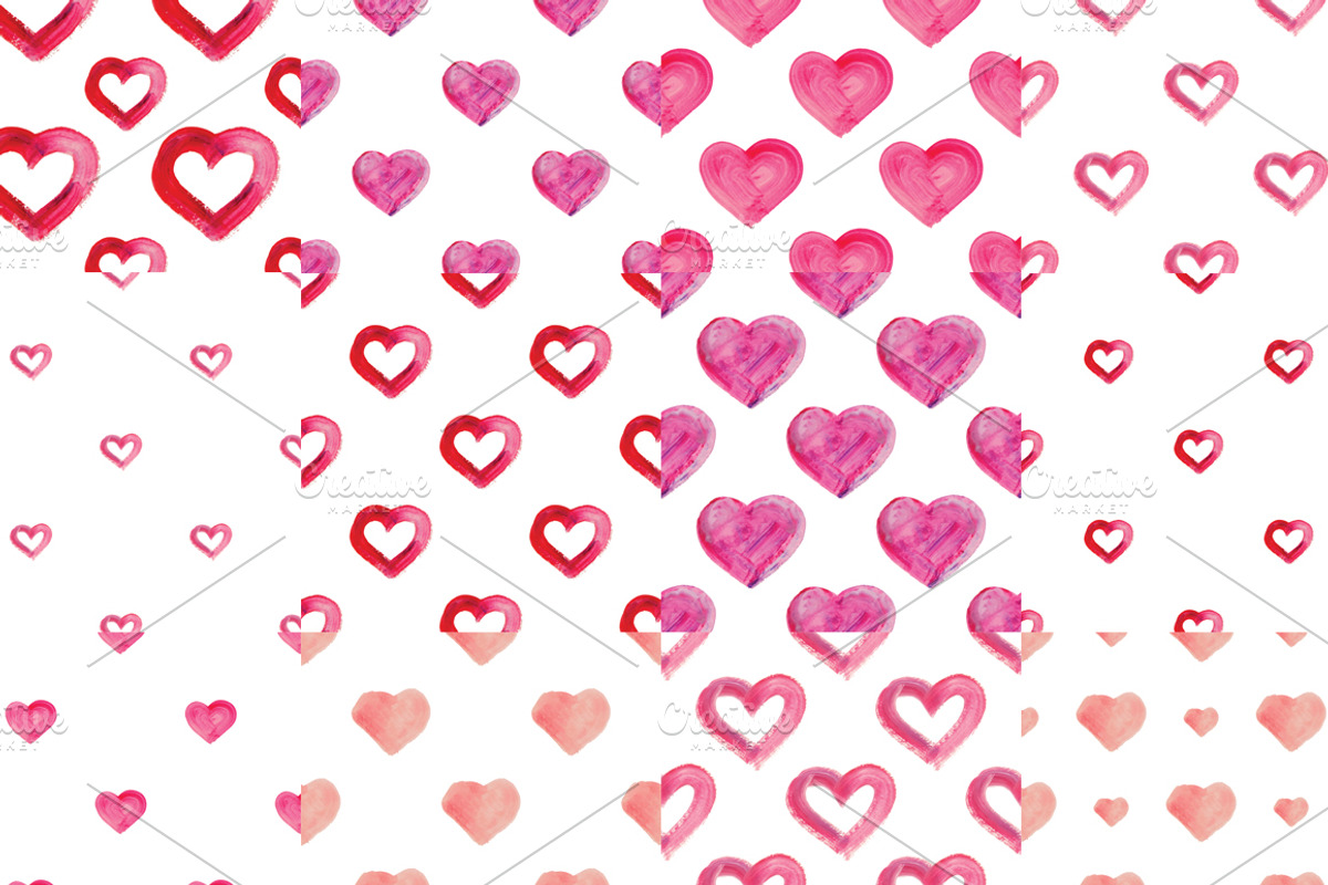 Collection of vector hearts, a Texture Illustration by tamara.comotomka (Photo 2 of 2)