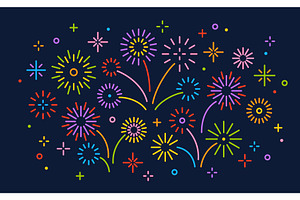 New year firework poster, a Decorative Illustration by kotoffei