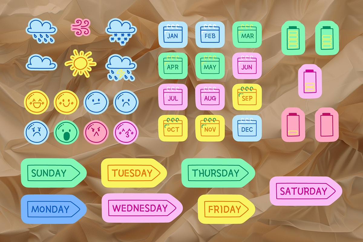 Daily Planner Stickers Pack, a Decorative Illustration by IMG Visuals (Photo 2 of 8)