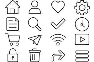 Vector illustration of line icons, a Technology Illustration by ZinetroN