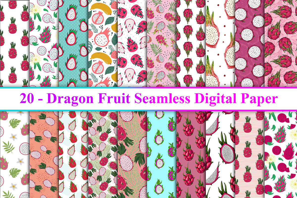 Dragon Fruit Seamless Digital Paper, a Pattern Graphic by Digital Studio (Photo 1 of 3)