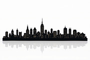 Modern City Skyline Silhouette Set, an Illustration by hafijul (Thumbnail 7 of 7)