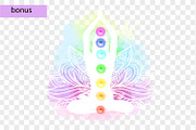 Yoga meditation woman spiritual set, an Illustration by PatapovaVika (Thumbnail 6 of 9)