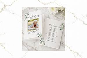 Funeral Bifold Program Canva FR007, a Brochure Template by TyphoonStudio