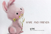 Hare and Friends, an Animal Illustration by Eve Farb (Thumbnail 2 of 3)