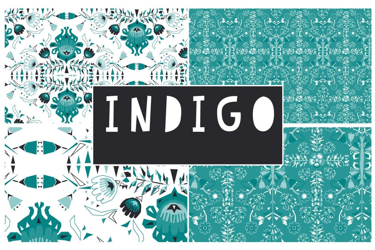 Indigo Seamless Vector Patterns x 10, a Pattern Graphic by illuztrate (Photo 2 of 4)